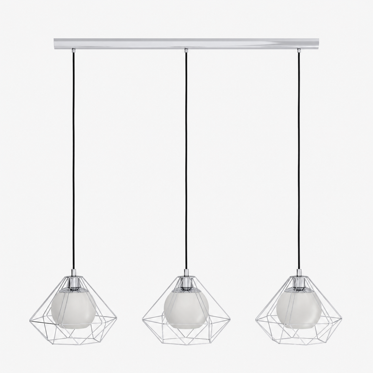 Pagazzi Burton 3 Light Polished Chrome Ceiling Pendant Bar