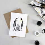 Katie Hipwell Design Penguin Family Greetings Card