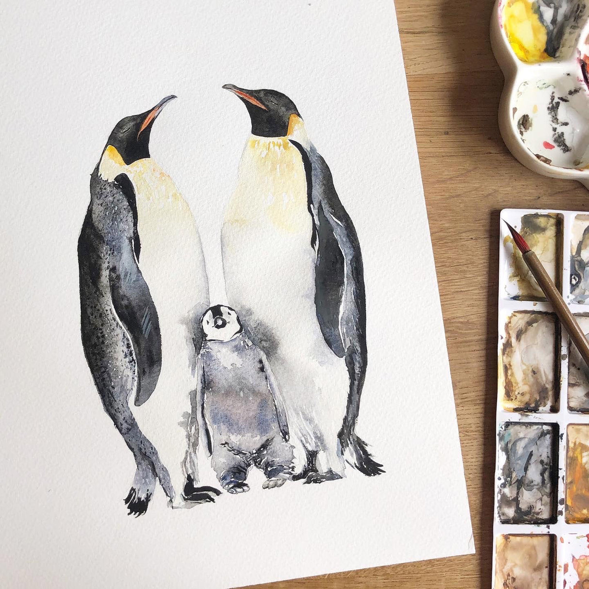 Katie Hipwell Design Penguin Family Greetings Card