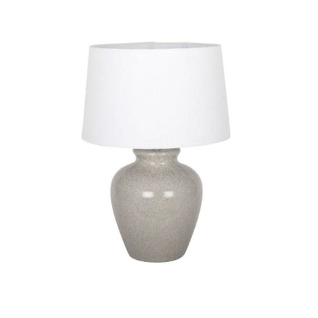 Pagazzi Bethany Dove Grey Crackle Ceramic Table Lamp with Cream Shade