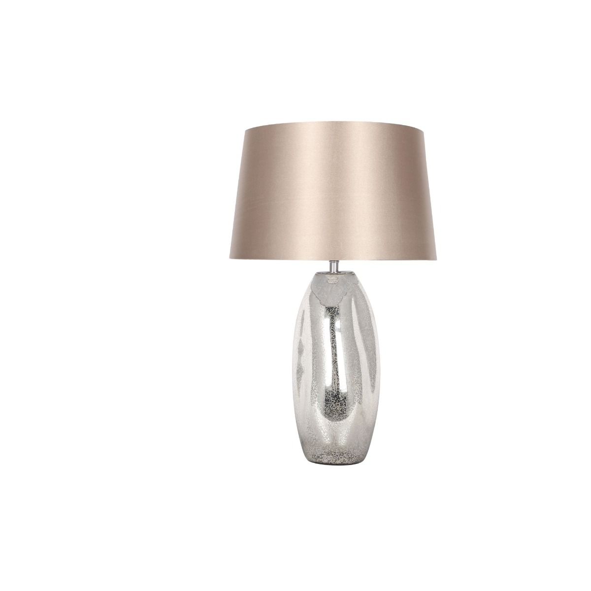 Pagazzi Josie Mercury Effect Glass Table Lamp with Taupe Shade
