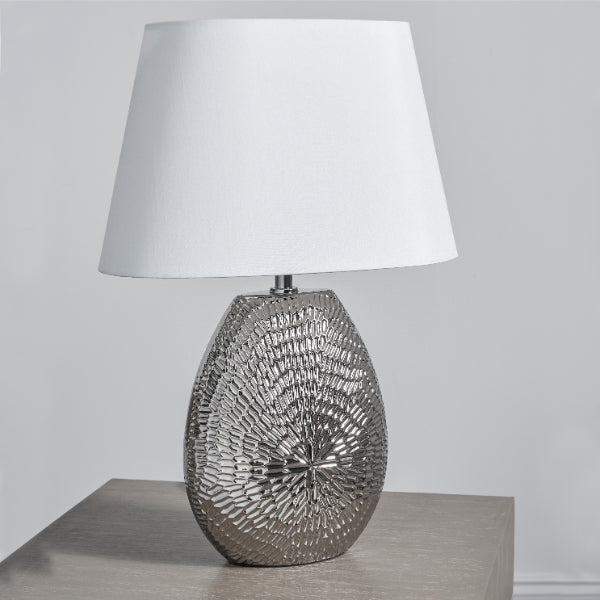 Pagazzi Caitlin Small Silver Ceramic Table Lamp