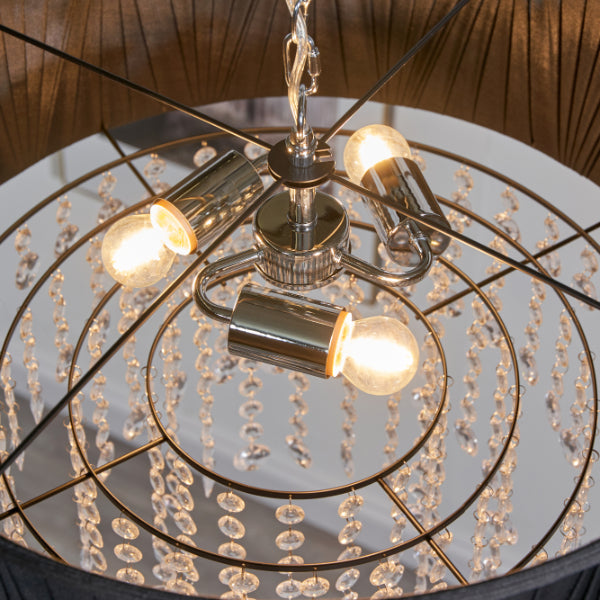 Pagazzi Talula Black Crystal Ceiling Pendant
