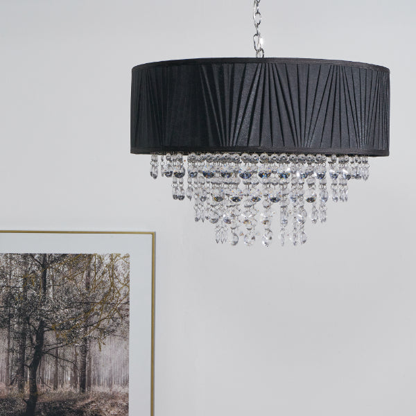 Pagazzi Talula Black Crystal Ceiling Pendant