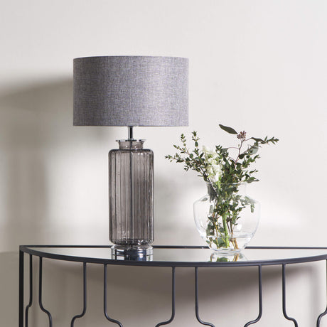 Pagazzi Brock Grey Smoked Glass Table Lamp