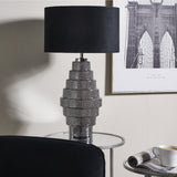 Pagazzi Saskia Black & Silver Glass Table Lamp