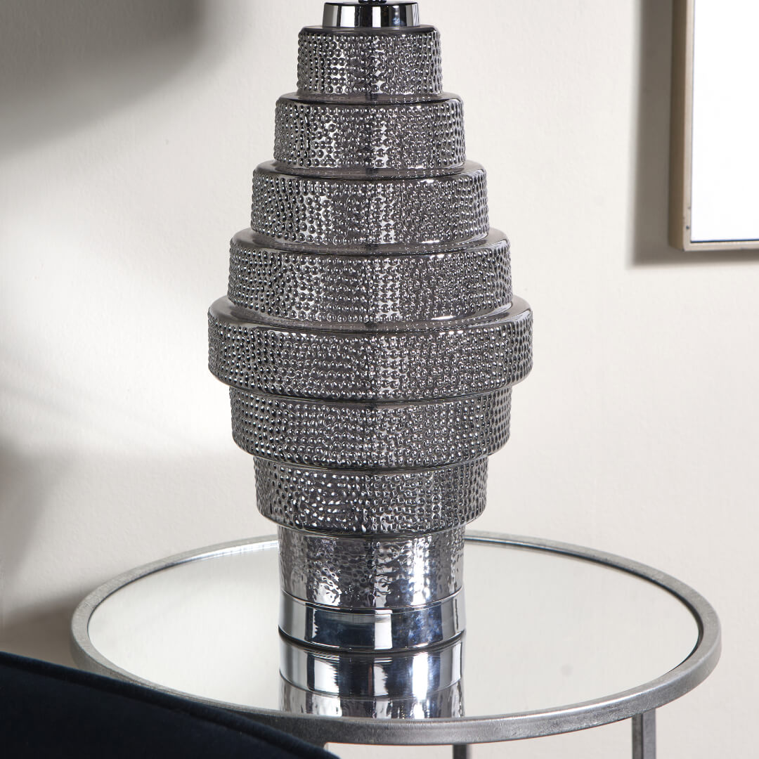 Pagazzi Saskia Black & Silver Glass Table Lamp