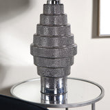 Pagazzi Saskia Black & Silver Glass Table Lamp