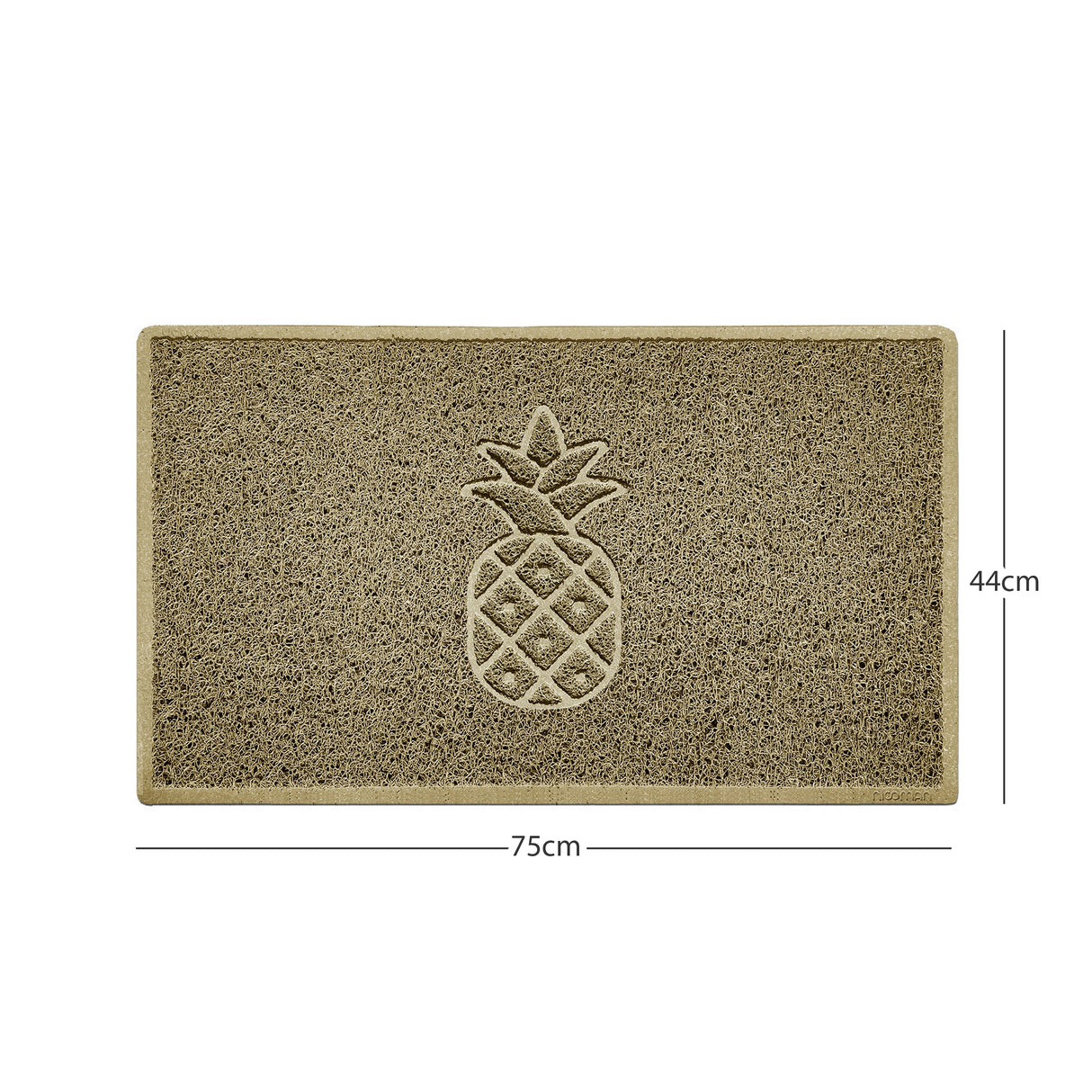 Nicoman Embossed Pineapple Grey Spaghetti Door Mat