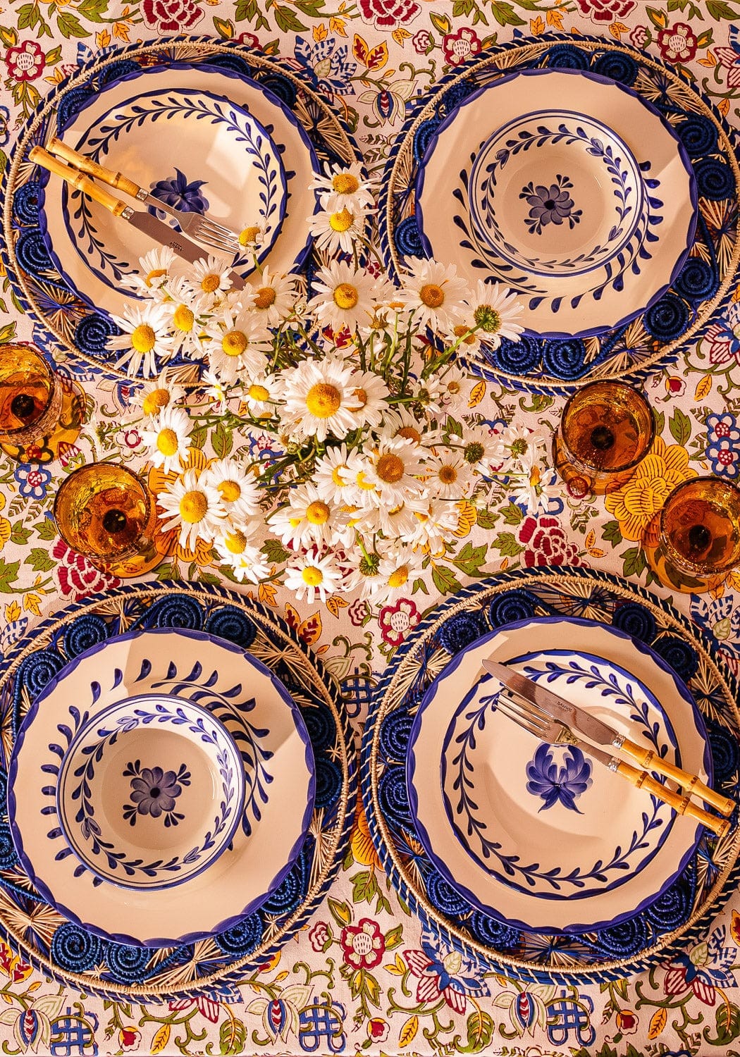 Casa by Josephine Jenno Atlantico Iraca Woven Placemat - Blue
