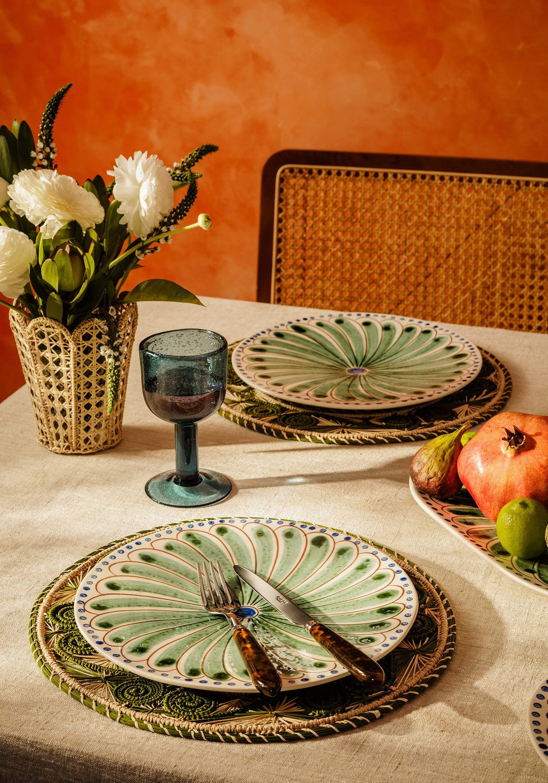 Casa by Josephine Jenno Atlantico Iraca Woven Placemat - Olive Green
