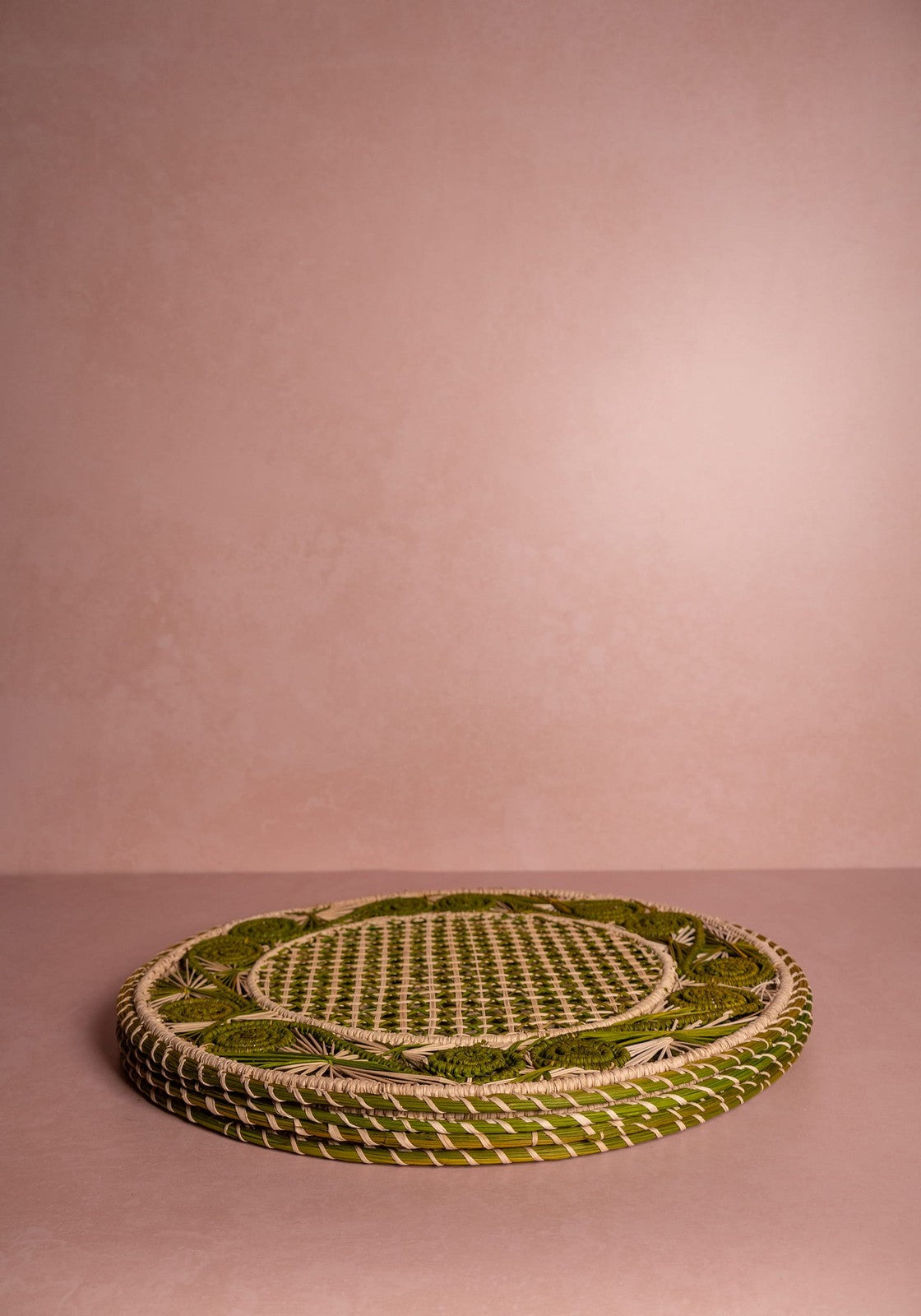 Casa by Josephine Jenno Atlantico Iraca Woven Placemat - Olive Green