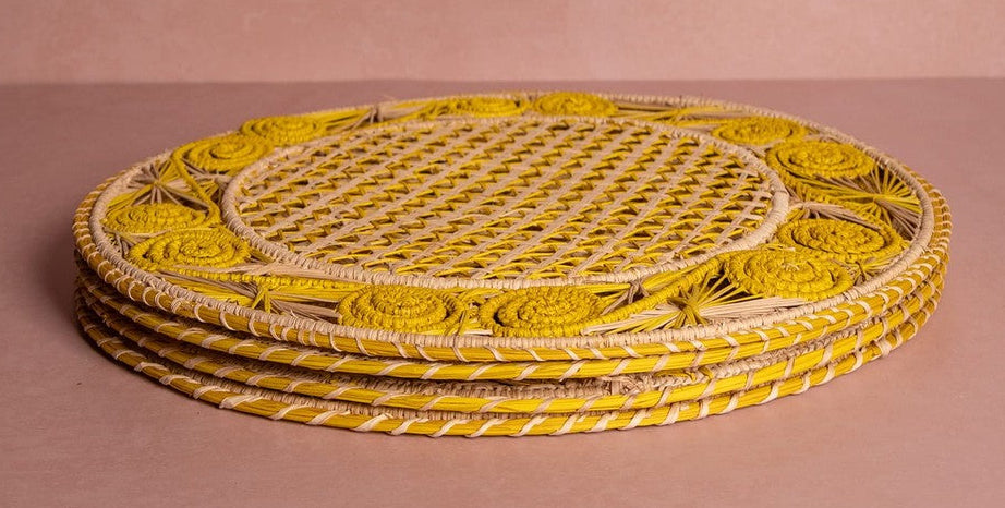 Casa by Josephine Jenno Atlantico Iraca Woven Placemat - Yellow