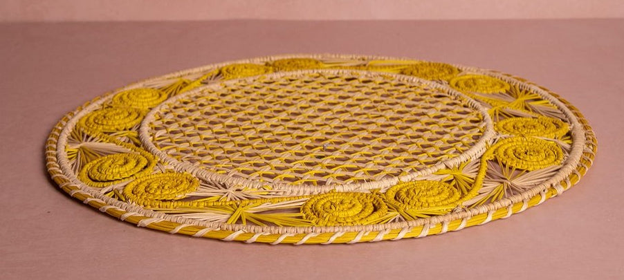 Casa by Josephine Jenno Atlantico Iraca Woven Placemat - Yellow