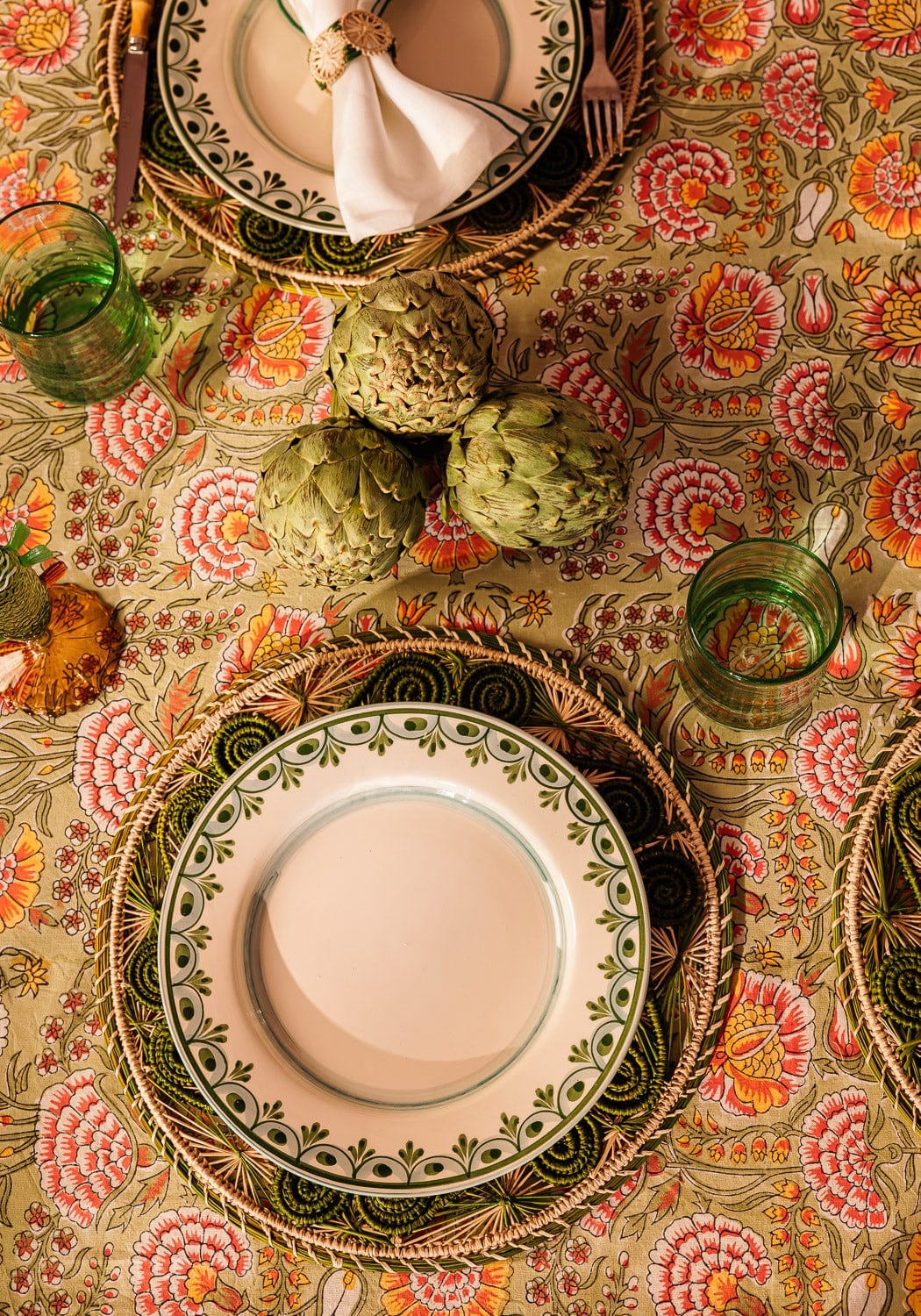 Casa by Josephine Jenno Atlantico Iraca Woven Placemat - Olive Green