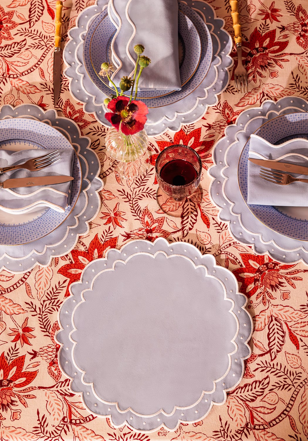 Casa by Josephine Jenno Aurora Set of 4 Placemats - Light Blue