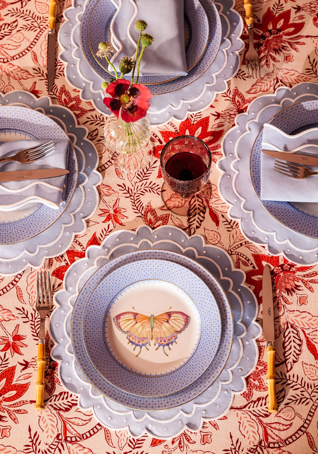 Casa by Josephine Jenno Aurora Set of 4 Placemats - Light Blue