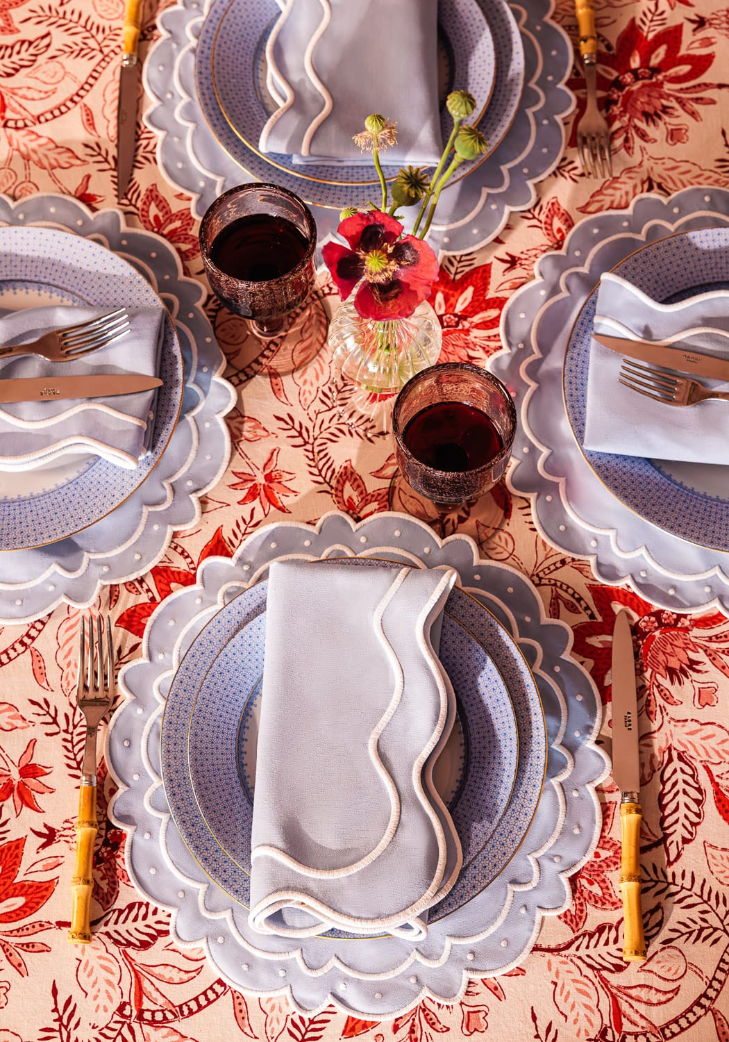 Casa by Josephine Jenno Aurora Set of 4 Placemats - Light Blue