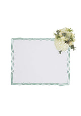 Casa by Josephine Jenno Green Wavy Trim Rectangular Placemats - Set of 4