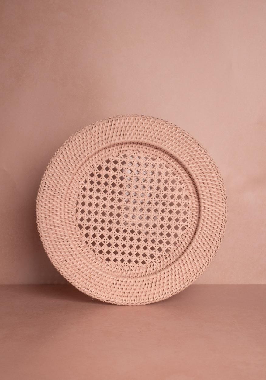 Casa by Josephine Jenno Pink Rattan Charger Placemats - Set of 4