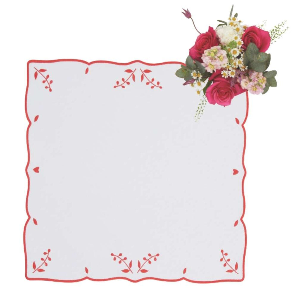 Casa by Josephine Jenno Red Garden Motif Placemats - Set of 4