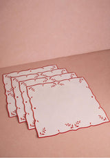 Casa by Josephine Jenno Red Garden Motif Placemats - Set of 4