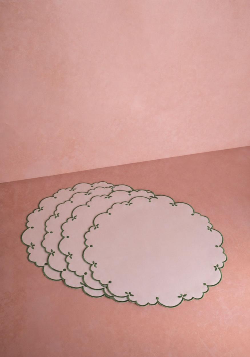 Casa by Josephine Jenno Sweet Greens Round Placemats - Set of 4