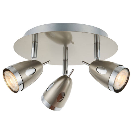 Pagazzi Lottie 3-Light Satin Nickel Ceiling Spotlight Plate