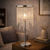Pagazzi Rain Polished Chrome Table Lamp with Glass Droplets
