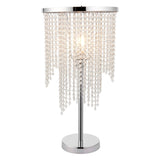 Pagazzi Rain Polished Chrome Table Lamp with Glass Droplets