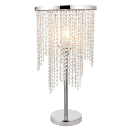 Pagazzi Rain Polished Chrome Table Lamp with Glass Droplets