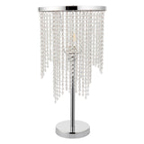 Pagazzi Rain Polished Chrome Table Lamp with Glass Droplets