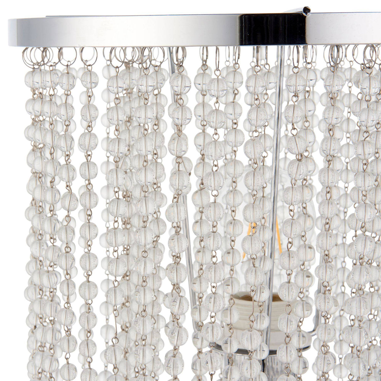 Pagazzi Rain Polished Chrome Table Lamp with Glass Droplets