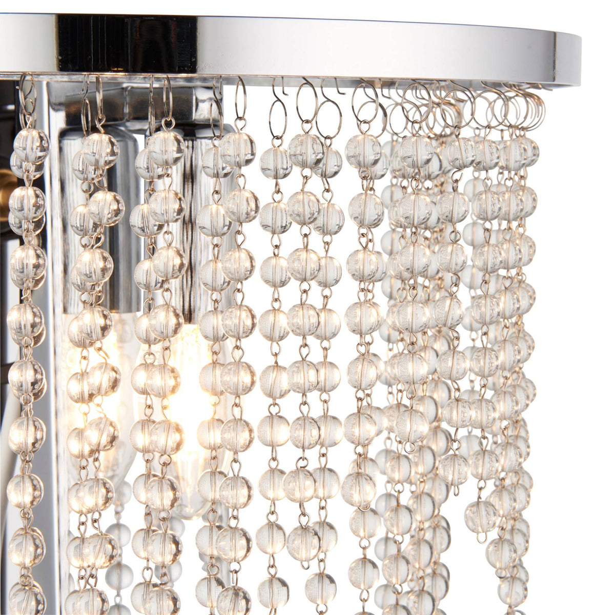 Pagazzi Rain Polished Chrome Wall Light with Crystal Droplets