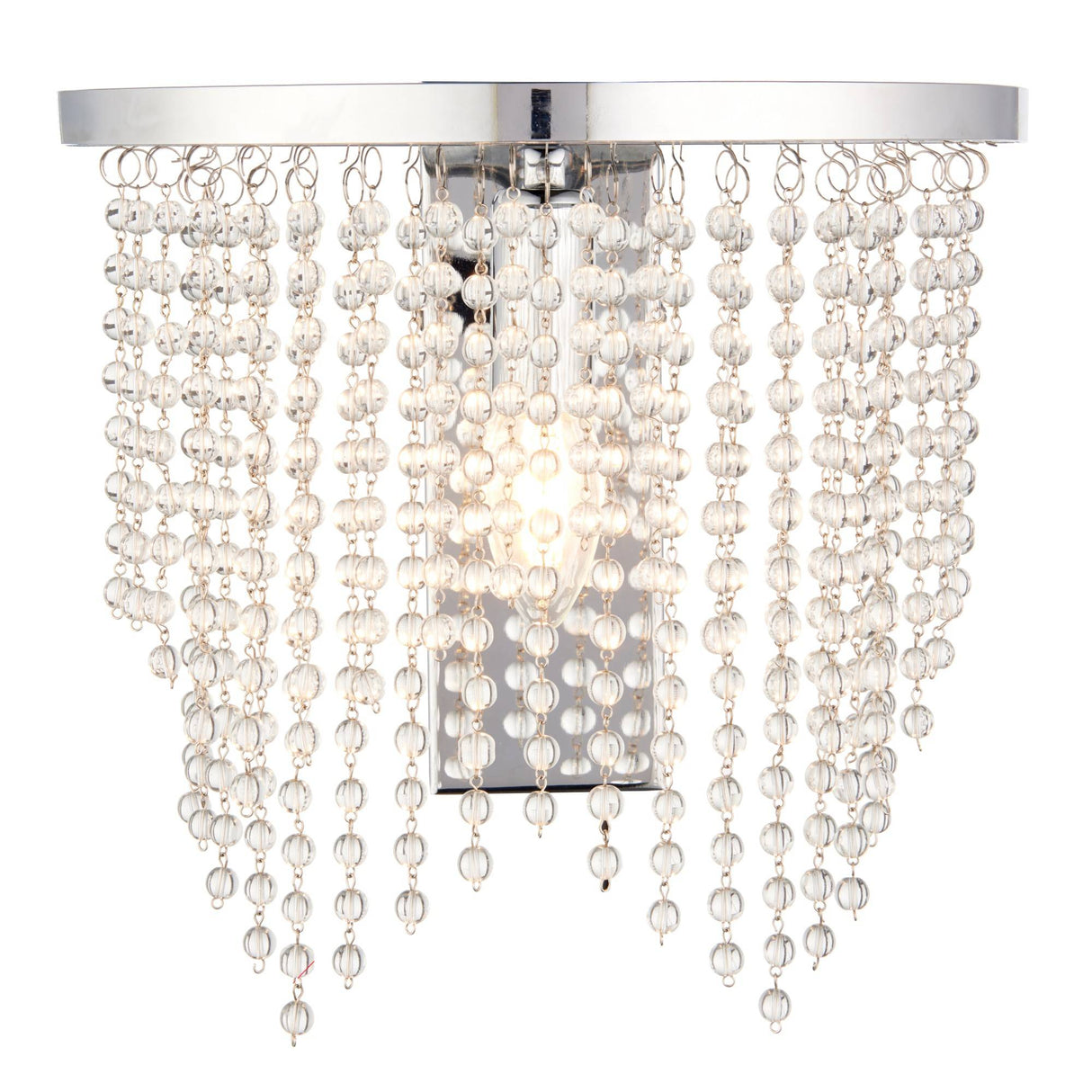 Pagazzi Rain Polished Chrome Wall Light with Crystal Droplets