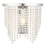 Pagazzi Rain Polished Chrome Wall Light with Crystal Droplets