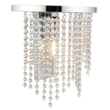 Pagazzi Rain Polished Chrome Wall Light with Crystal Droplets