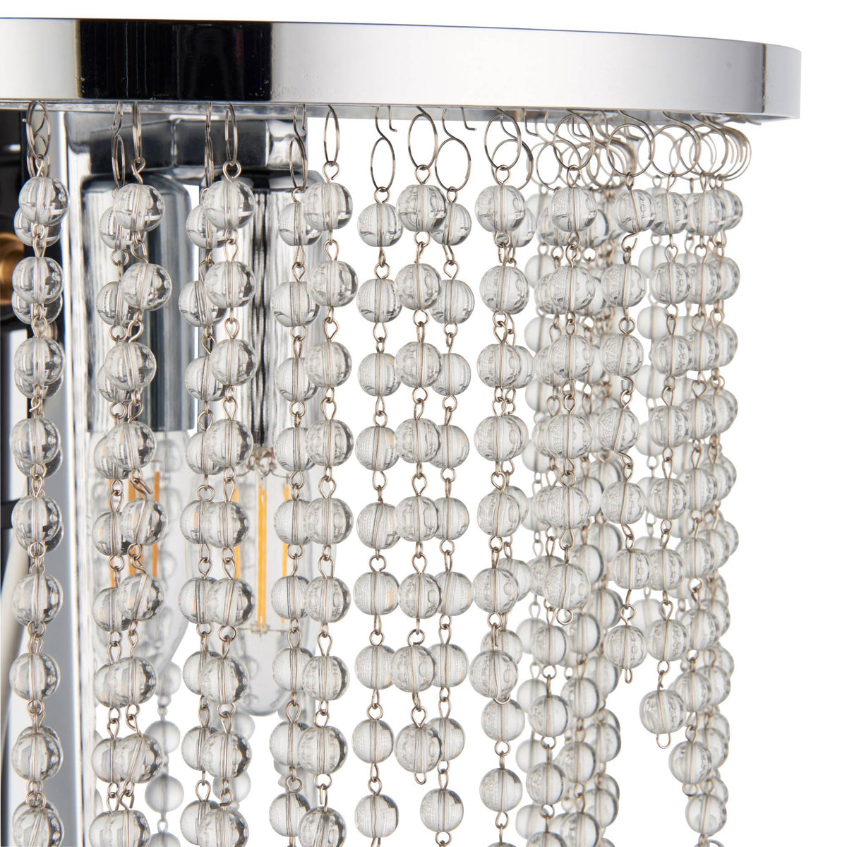 Pagazzi Rain Polished Chrome Wall Light with Crystal Droplets