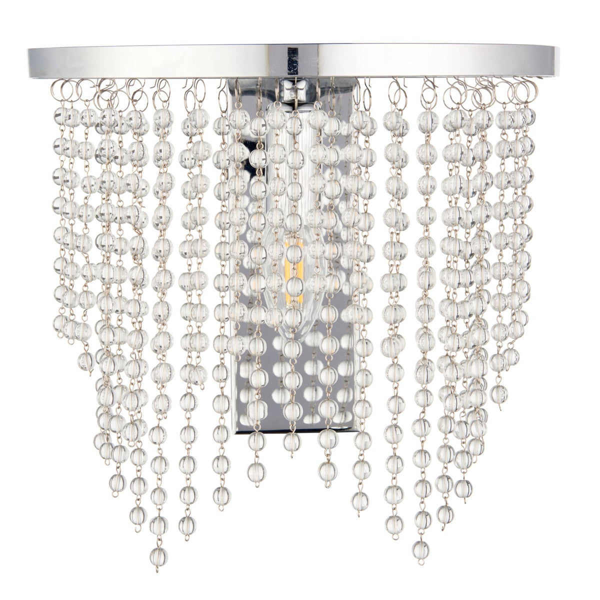Pagazzi Rain Polished Chrome Wall Light with Crystal Droplets