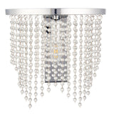 Pagazzi Rain Polished Chrome Wall Light with Crystal Droplets
