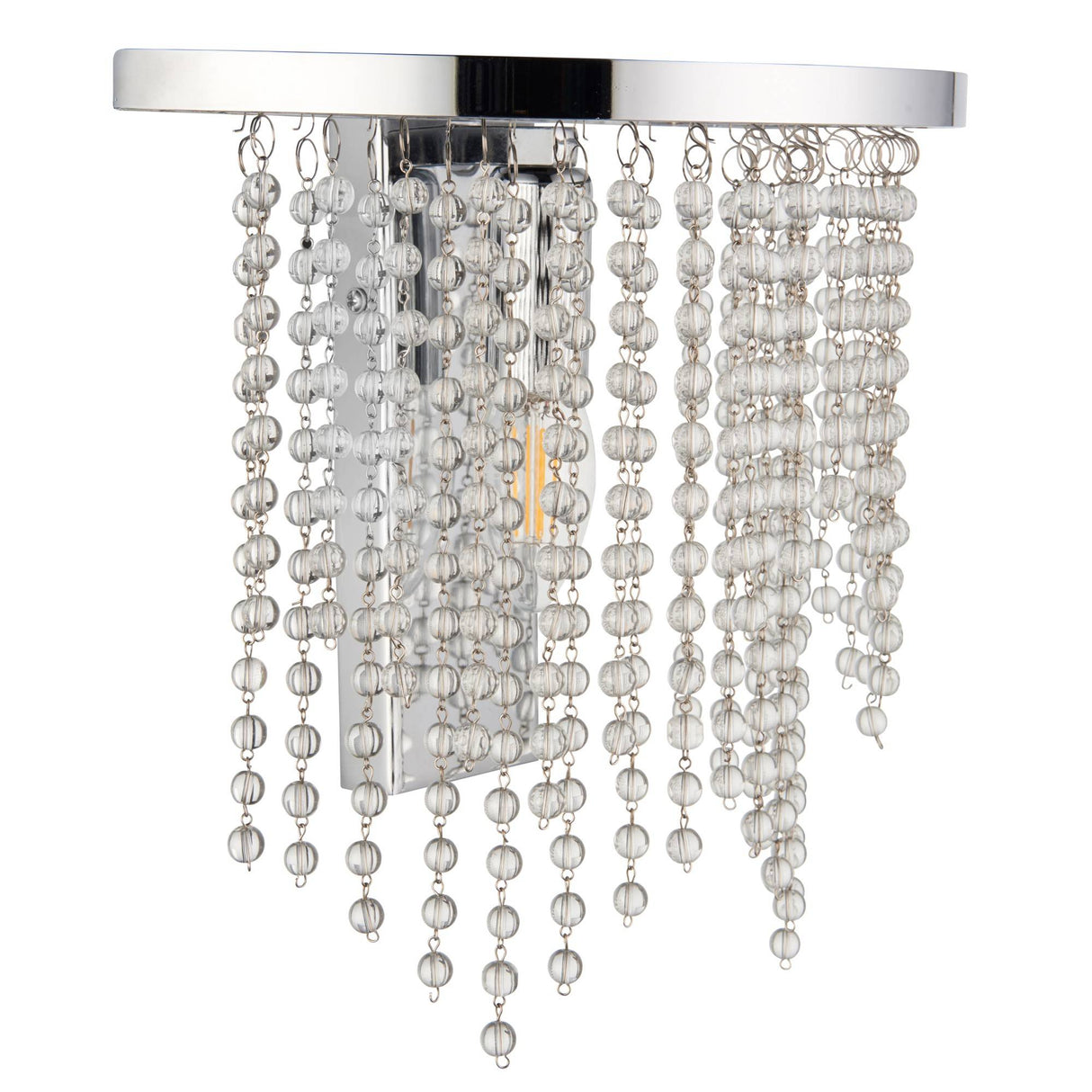 Pagazzi Rain Polished Chrome Wall Light with Crystal Droplets