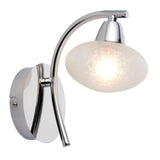Pagazzi Sion 1 Light Polished Chrome Indoor Wall Light Frosted Glass