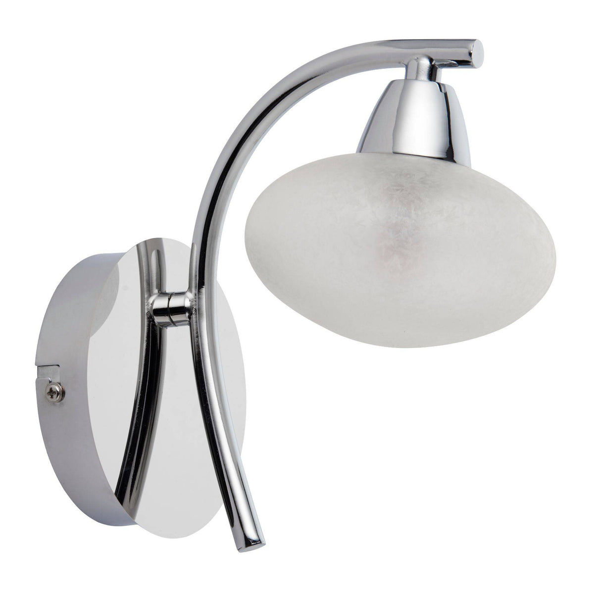 Pagazzi Sion 1 Light Polished Chrome Indoor Wall Light Frosted Glass