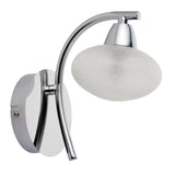 Pagazzi Sion 1 Light Polished Chrome Indoor Wall Light Frosted Glass