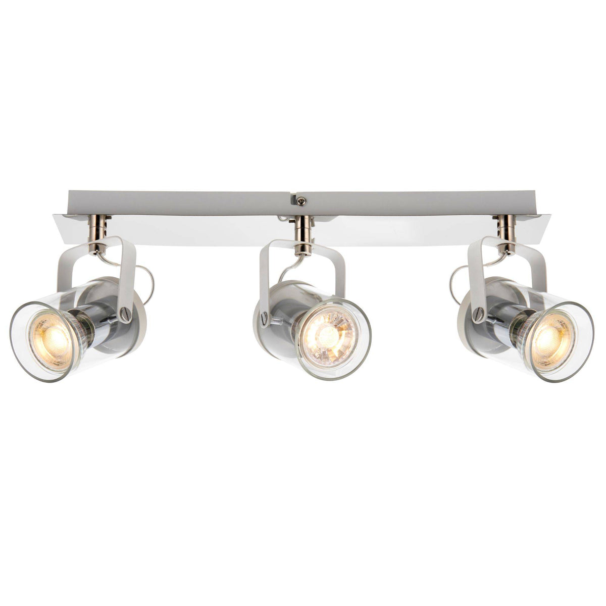 Pagazzi Errol Light Polished Chrome White Bar Spotlight Ceiling Light