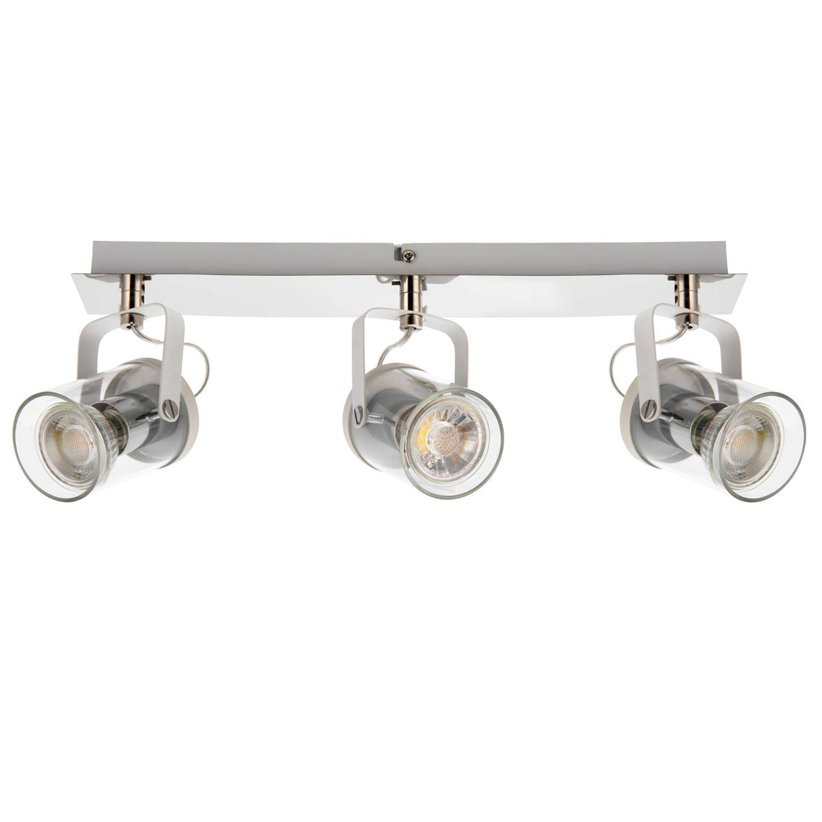 Pagazzi Errol Light Polished Chrome White Bar Spotlight Ceiling Light