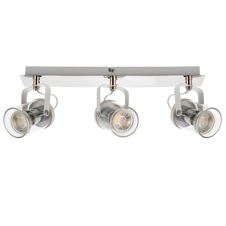 Pagazzi Errol Light Polished Chrome White Bar Spotlight Ceiling Light