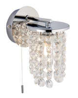Pagazzi Felecia 1 Light Polished Chrome Wall Light Crystal Detailing