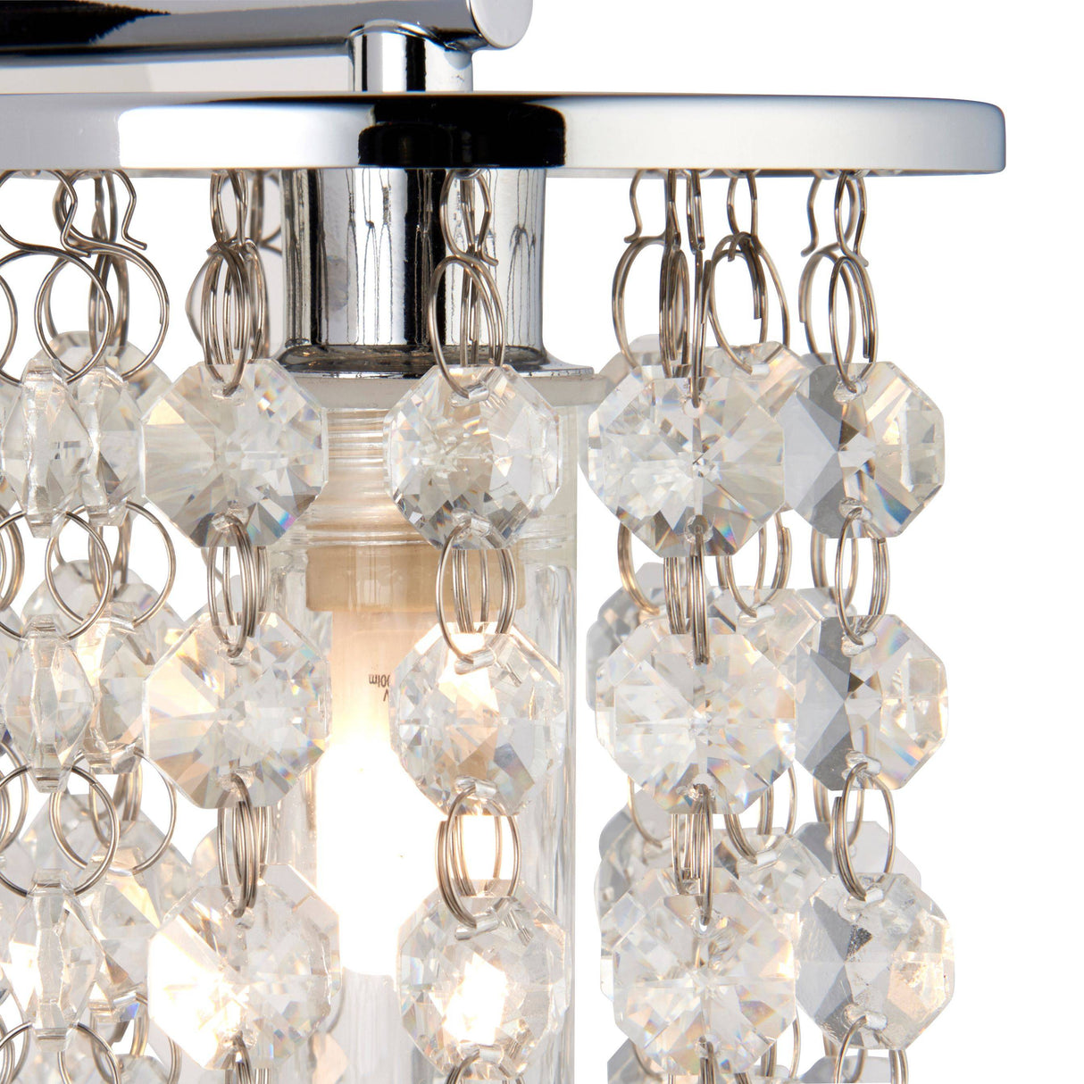 Pagazzi Felecia 1 Light Polished Chrome Wall Light Crystal Detailing