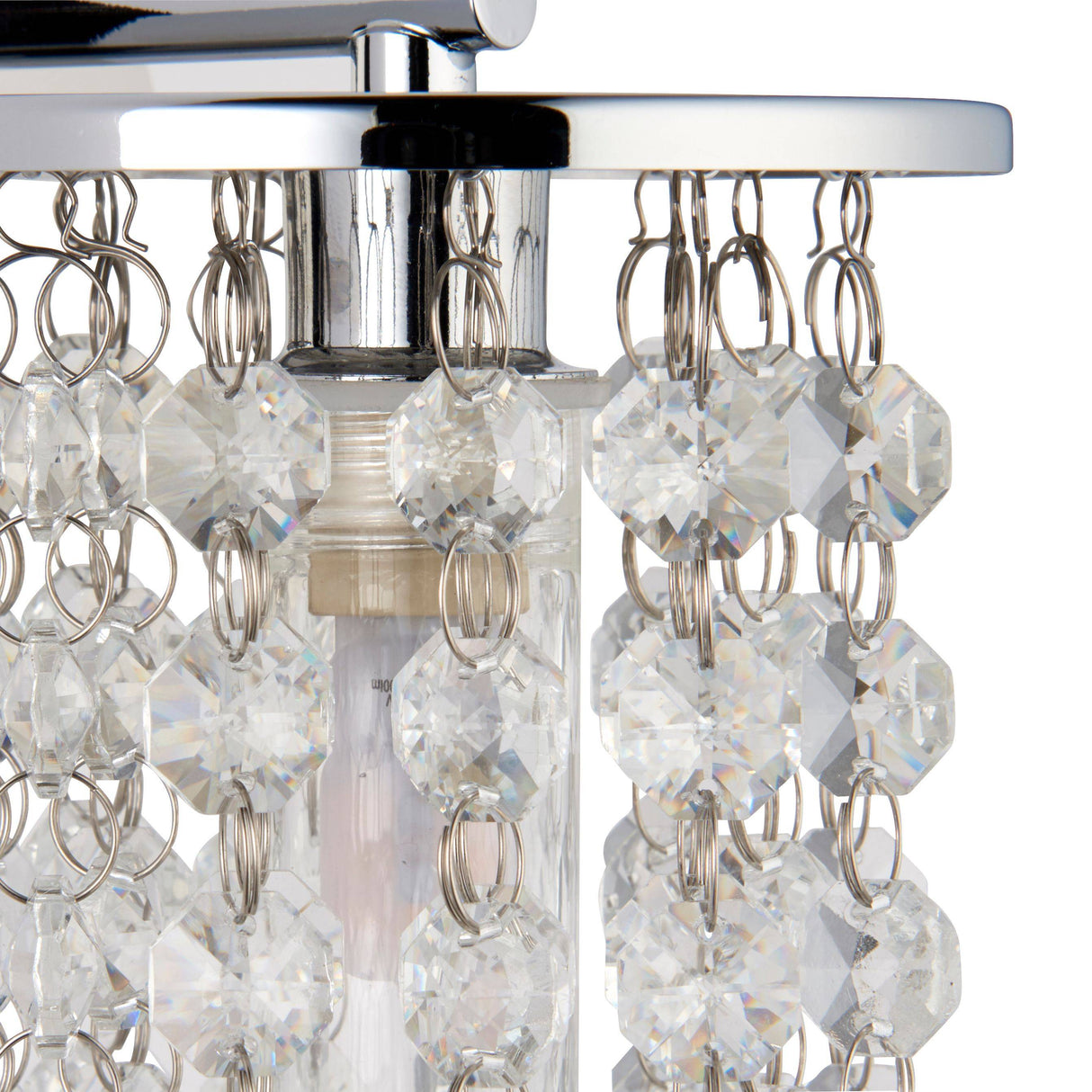 Pagazzi Felecia 1 Light Polished Chrome Wall Light Crystal Detailing